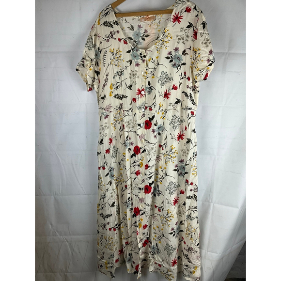 CERA Dresses & Skirts - Women's CERA Floral Dress Cream/Red Size 1X